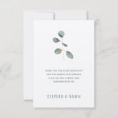 Zilveren Eucalyptus Elegante Trouwbedankkaart Bedankkaart (Achterkant)
