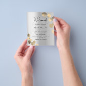 Zilveren eucalyptus gouden trouwprogramma budget flyer (Hand)
