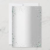 Zilveren Eucalyptus groen script bruiloft Kaart (Achterkant)