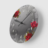 Zilveren  Fancy rode rozen voor sierdoeleinden Ronde Klok (Hoek)