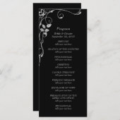 Zilveren Faux Diamond Border Wedding Programma Programmakaart (Voorkant / Achterkant)