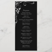 Zilveren Faux Diamond Border Wedding Programma Programmakaart (Voorkant)