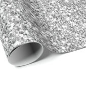 Zilveren faux glitter cadeaupapier (Rol Hoek)