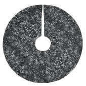 Zilveren Faux Glitter Glitter Glinstering op Zwart Kerstboom Rok (Voorkant)