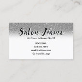 Zilveren faux glitter loyalty card visitekaartje (Achterkant)