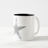 Zilveren faux glitter ster tweekleurige koffiemok (Voorkant rechts)