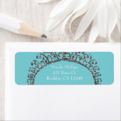 Zilveren Faux Glitter Tiara Crown Party Uitnodigin Etiket (Insitu)