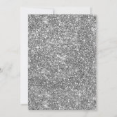 Zilveren faux Zilveren 21e verjaardag Uitnodiging (Achterkant)