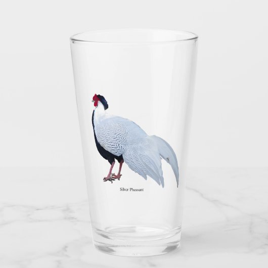 Zilveren Fazant Glas Cup (Voorkant)