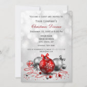 zilveren feestelijke zakelijke kerstfeest uitnodig kaart (Voorkant)