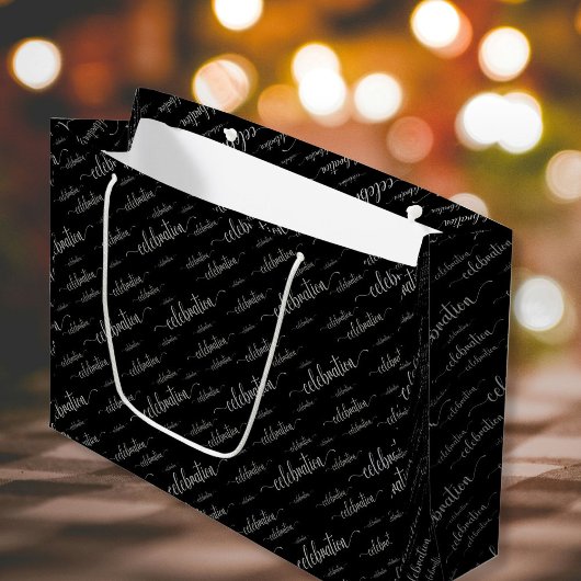 Zilveren feestelijkheden patroon Grote cadeautas