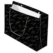 Zilveren feestelijkheden patroon Grote cadeautas (Voorkant Gekanteld)