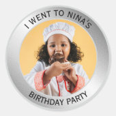 Zilveren Feestgast Kinderen  Ronde Sticker (Voorkant)