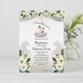 Zilveren Fiesta Meisje Doopsel Doop Kaart (Staand voorkant)