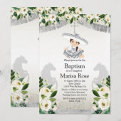 Zilveren Fiesta Meisje Doopsel Doop Kaart (Voorkant / Achterkant)