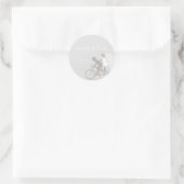 Zilveren Fietspaar Bruiloft Sticker (Tas)