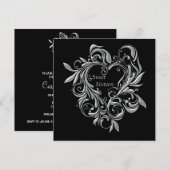 Zilveren filigraan hart Sweet 16 partij Kaart (Voorkant / Achterkant)