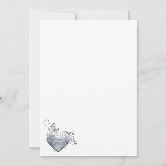 Zilveren Filigraan Hart & Witte Rozen (Voorkant)