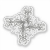 Zilveren Filigrein Parel Vierblad Sticker (Voorkant)