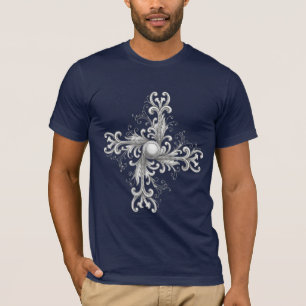 Zilveren Filigrein Parel Vierblad T-shirt