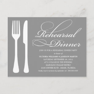 ZILVEREN FLATWARE REPETITIEDINER UITNODIGEN UITNODIGING BRIEFKAART