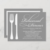 ZILVEREN FLATWARE | REPETITIEDINER UITNODIGEN UITNODIGING BRIEFKAART (Voorkant / Achterkant)