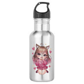 Zilveren fles met anime ontwerp (Voorkant)