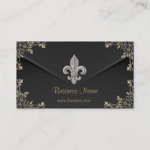 Zilveren fleur de lis visitekaartje 2