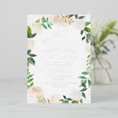 Zilveren FOIL Bloemenkrans 25ste Verjaardag  Folie Uitnodiging (Staand Voorkant)