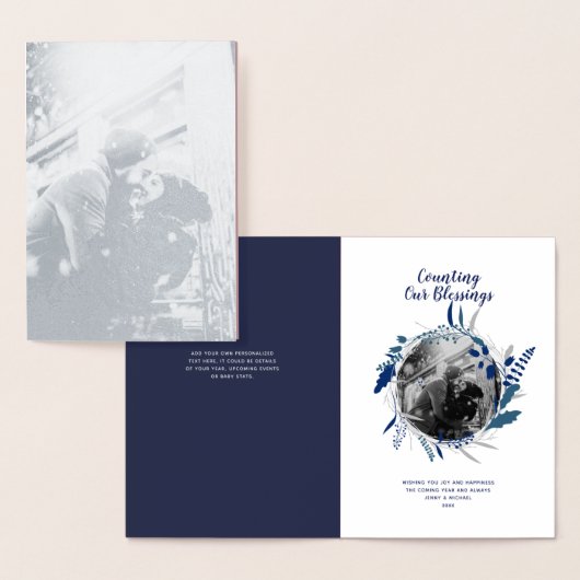 Zilveren FOLIE 1e Jaar Getrouwd Jaar in de Review  Kaarten (Display)