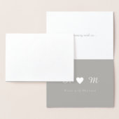 zilveren folie bedankt voor de monogrammen bruilof folie kaarten (Display)