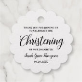 Zilveren Folie Bloem Doden Baby meisje Dank u Bedankjes Labels (Achterkant)