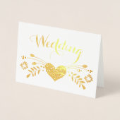 Zilveren Folie Bloemen Typografie Bruiloft Uitnodi Folie Kaarten (Voorkant)