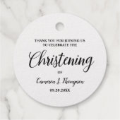 Zilveren Folie doopsel Baby meisje Dank u Bedankjes Labels (Achterkant)