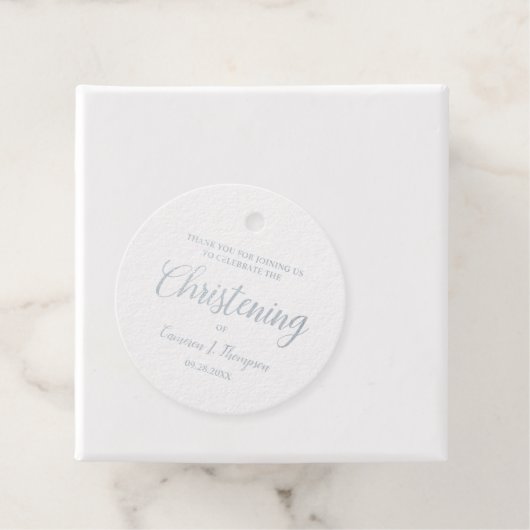 Zilveren Folie doopsel Baby meisje Dank u Bedankjes Labels (Met doos)