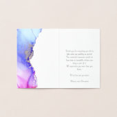 Zilveren folie en Blue Agaat bruiloft dank u kaart (Binnen)