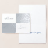 Zilveren folie en grijze rechthoeken Gelukkig Nieu Folie Kaarten (Display)