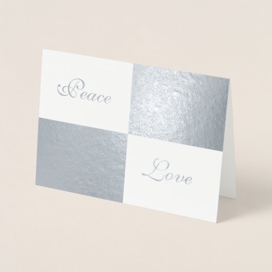 Zilveren folie en grijze rechthoeken Gelukkig Nieu Folie Kaarten (Voorkant)