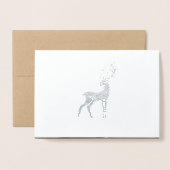 ZILVEREN FOLIE FOTO Kersthert Persoonlijk Folie Kaarten (Met envelop)