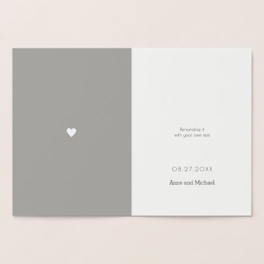 Zilveren Folie Harten monogram liefde bruiloft Folie Kaarten (Binnen)