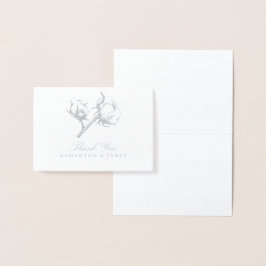 Zilveren Folie Katoenen Boll Plant Etsen Bruiloft Kaarten