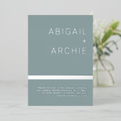 Zilveren folie Moderne minimalistische bruiloft Folie Uitnodiging (Staand Voorkant)