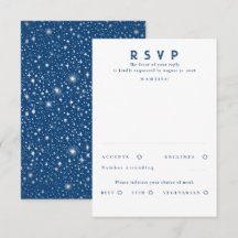 Zilveren folie sterren moderne bruiloft RSVP