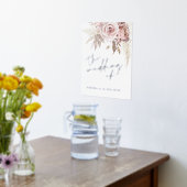 Zilveren Folie Stoffig Roos Bruiloft Welkomstbord Afdrukken (Laag (Keuken))