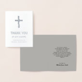 Zilveren Folie Sympathie Dank u kaart met Cross (Display)