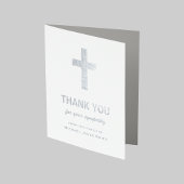 Zilveren Folie Sympathie Dank u kaart met Cross