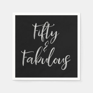 Zilveren Folie Vijftig en Fabulous Servet