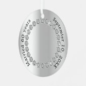 Zilveren foto 60e diamanten bruiloft metalen ornament (Voorkant links)