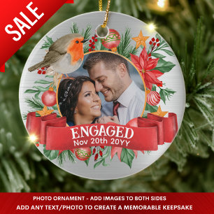 Zilveren FOTO  boomdecoratie gepersonaliseerd Keramisch Ornament