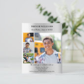 Zilveren foto collage Graduation Party uitnodiging (Staand voorkant)